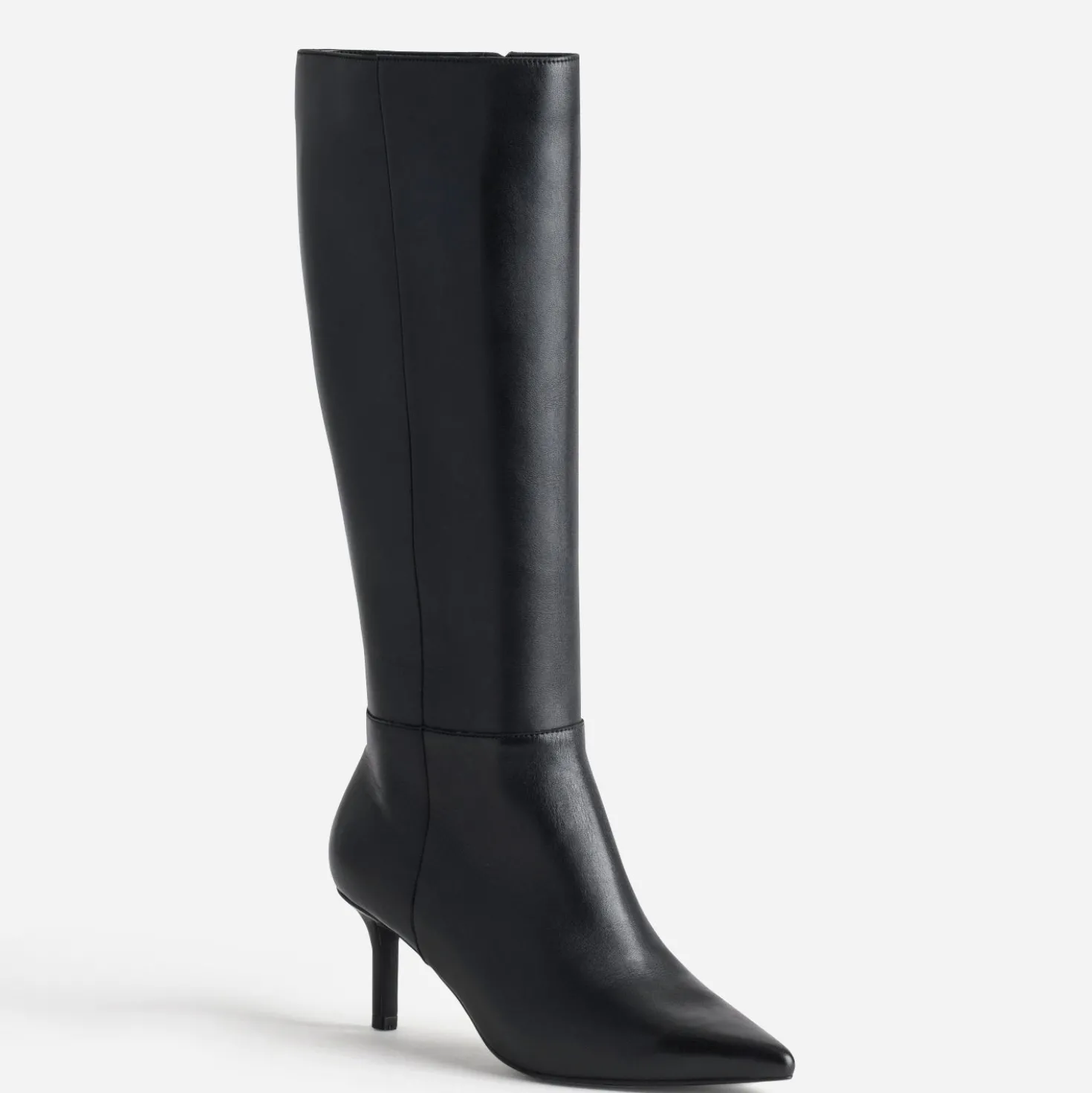 Botte noir cuir talon fin
