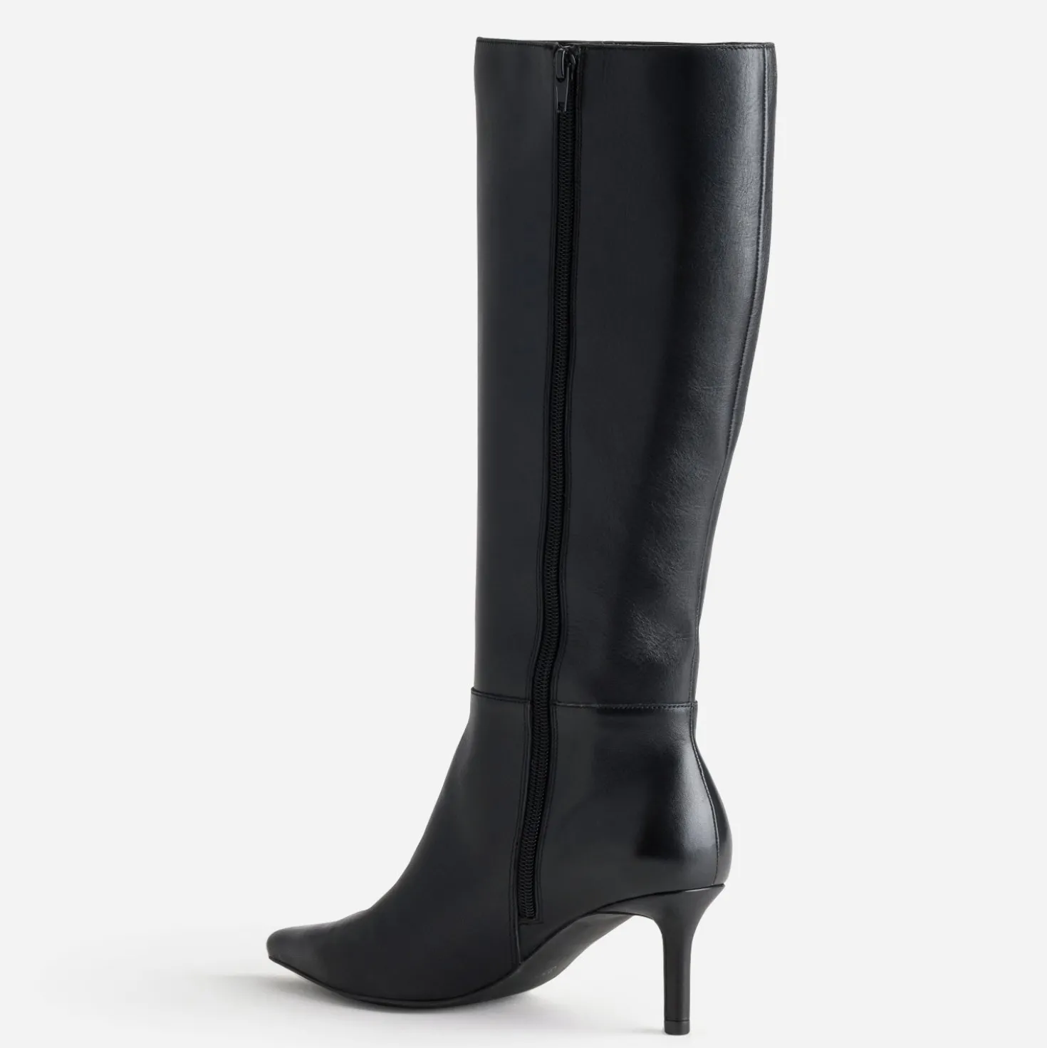 Botte noir cuir talon fin