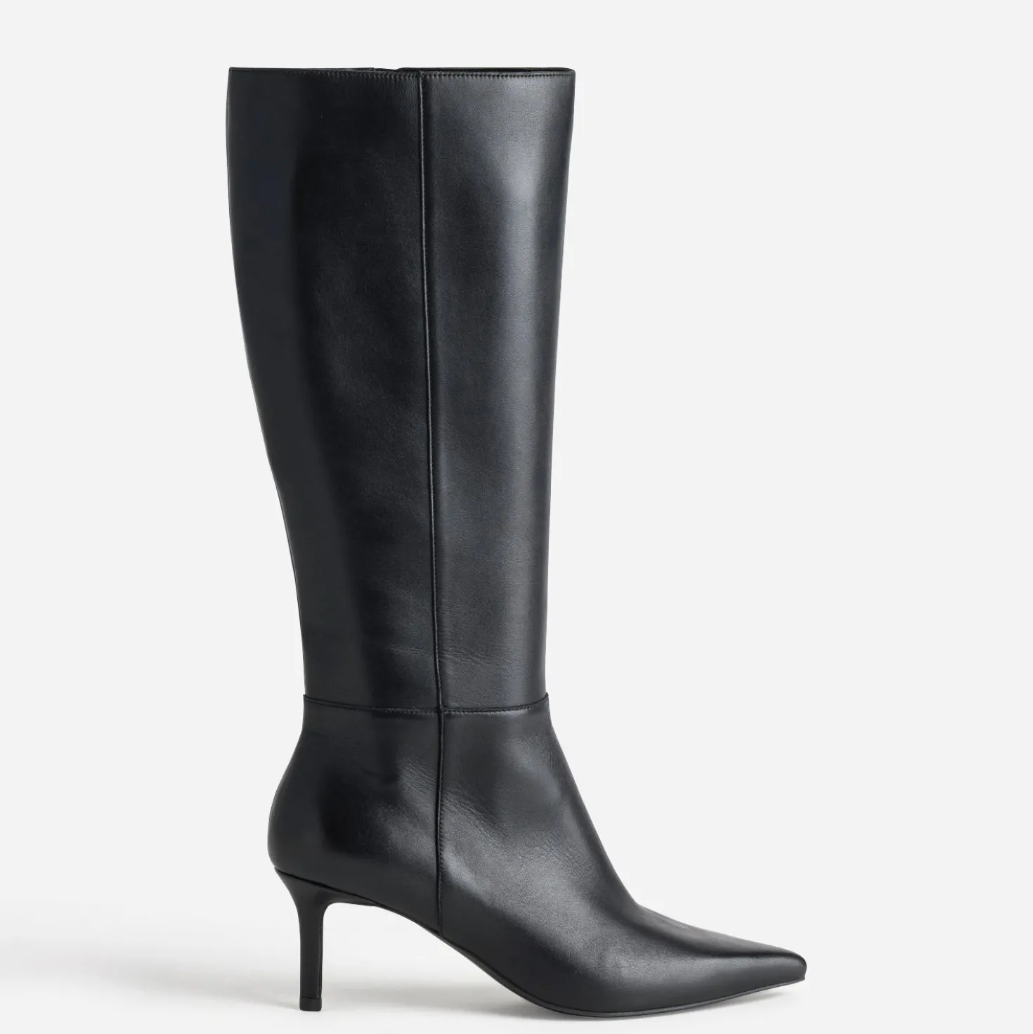 Botte noir cuir talon fin