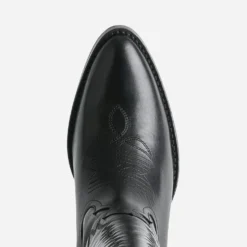 Botte noire cuir éco-conçue esprit santiag