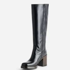Botte noire cuir esprit rétro