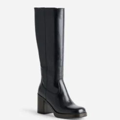 Botte noire cuir esprit rétro