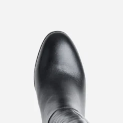 Botte noire cuir à talon