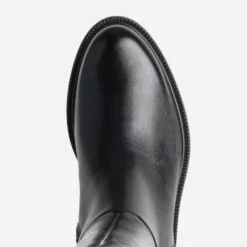 Botte noire cuir tige lacée