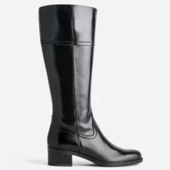 Botte noire en cuir forme cavalière