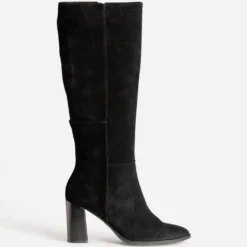 Botte noire en cuir velours