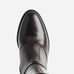 Botte à talon marron cuir bride cheville