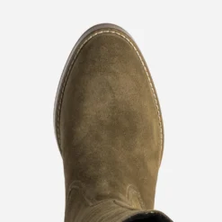 Botte taupe cuir velours