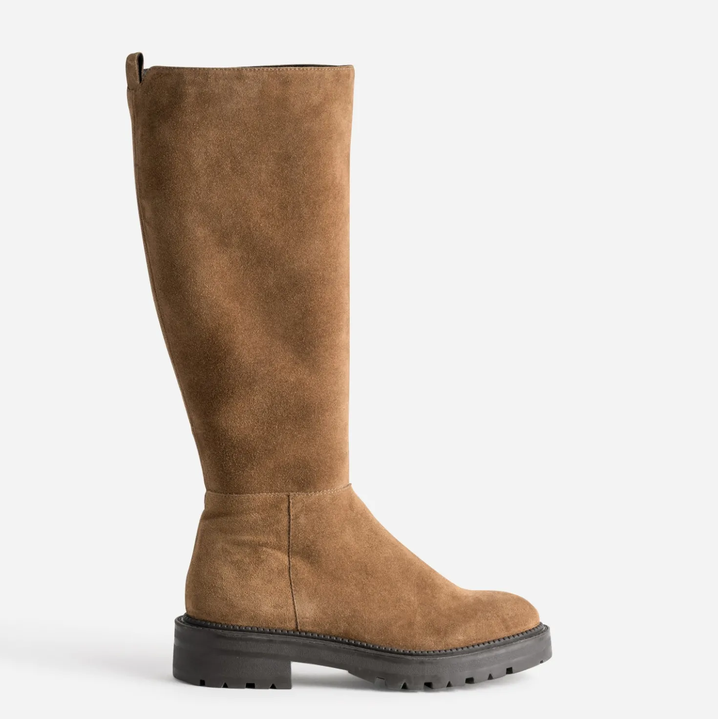 Botte TEXTO cognac cuir velours semelle crantée