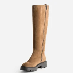 Botte TEXTO cognac cuir velours semelle crantée