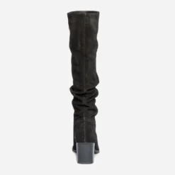 Botte TEXTO en cuir velours éco-conçu à tige plissée