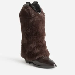 Botte TEXTO marron western avec guêtre amovible