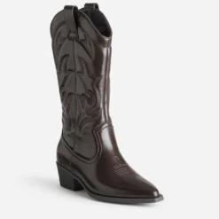Botte TEXTO marron western avec guêtre amovible
