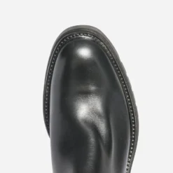 Botte TEXTO noire cuir avec élastiques côtés
