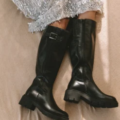 Botte TEXTO noire cuir semelle crantée