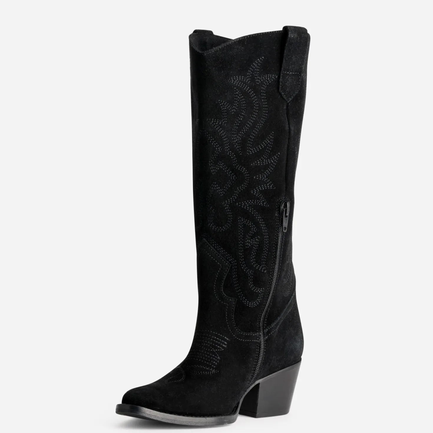 Botte TEXTO noire cuir velours western