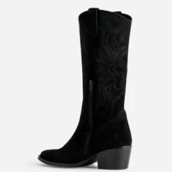Botte TEXTO noire cuir velours western