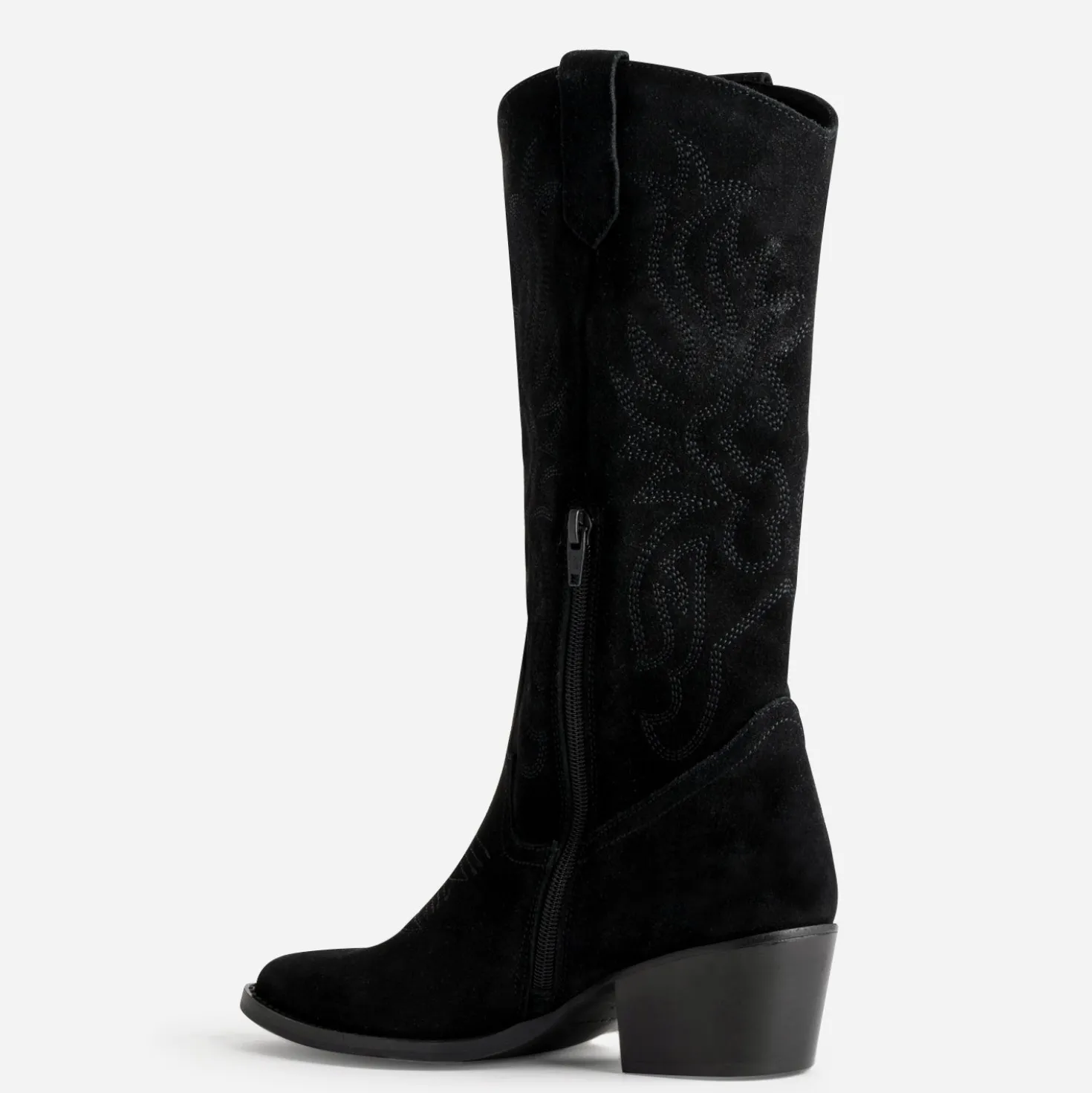 Botte TEXTO noire cuir velours western
