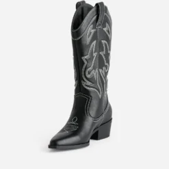 Botte TEXTO noire et blanche esprit santiag