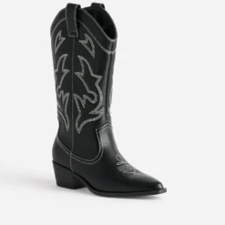 Botte TEXTO noire et blanche esprit santiag