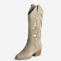 Botte TEXTO taupe et bronze esprit santiag