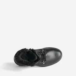 Bottine BUGGY noire cuir bord fourré