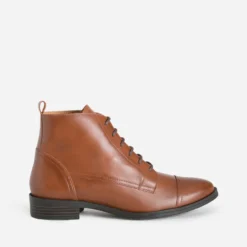 Bottine ERAM FLEX cognac en cuir éco-conçu