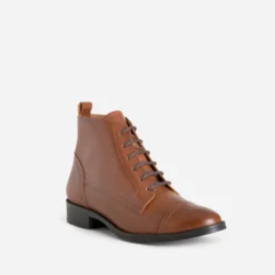 Bottine ERAM FLEX cognac en cuir éco-conçu