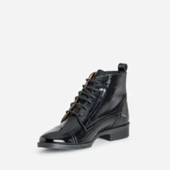Bottine ERAM FLEX noire en cuir verni