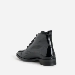 Bottine ERAM FLEX noire en cuir verni