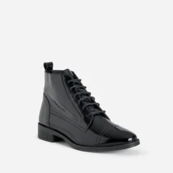 Bottine ERAM FLEX noire en cuir verni