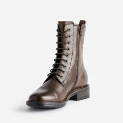 Bottine marron cuir bout droit
