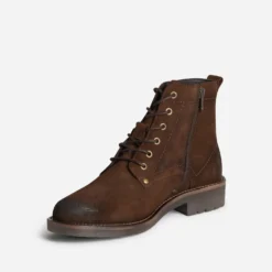 Bottine marron cuir velours