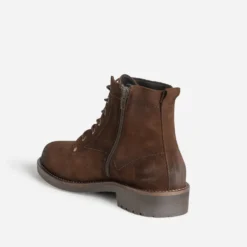 Bottine marron cuir velours