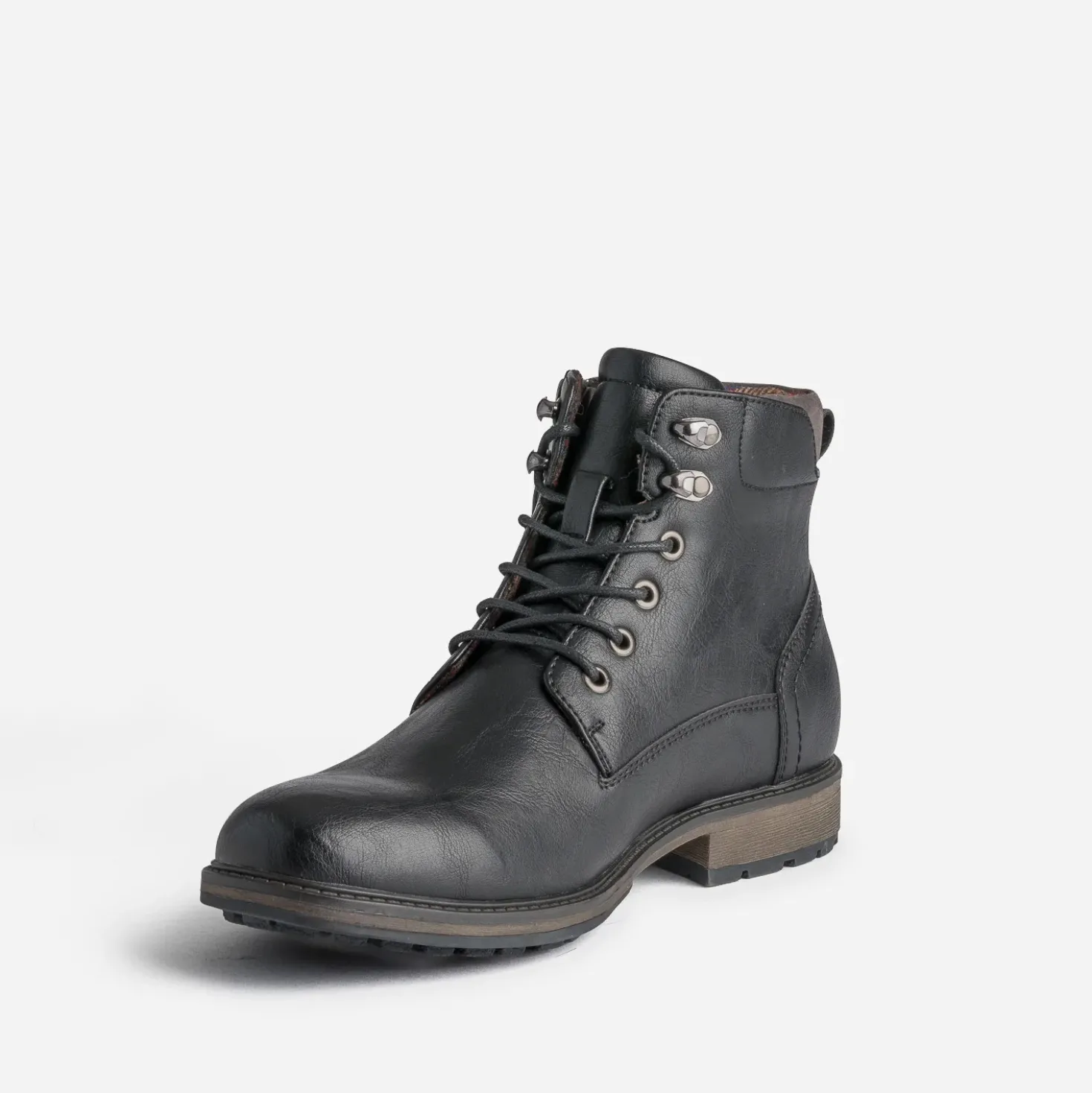 Bottine noire à doublure carreaux