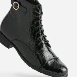 Bottine noire effet python