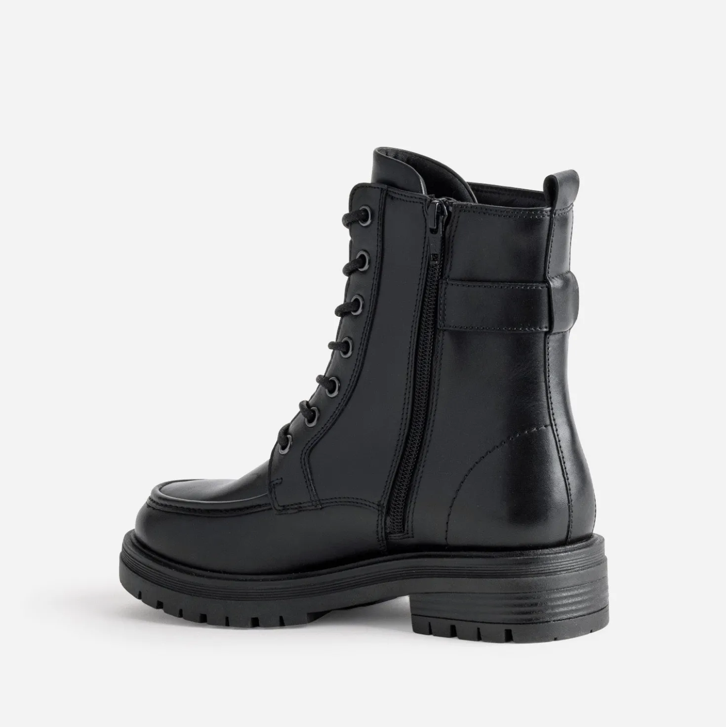 Bottine plateau TEXTO noire cuir