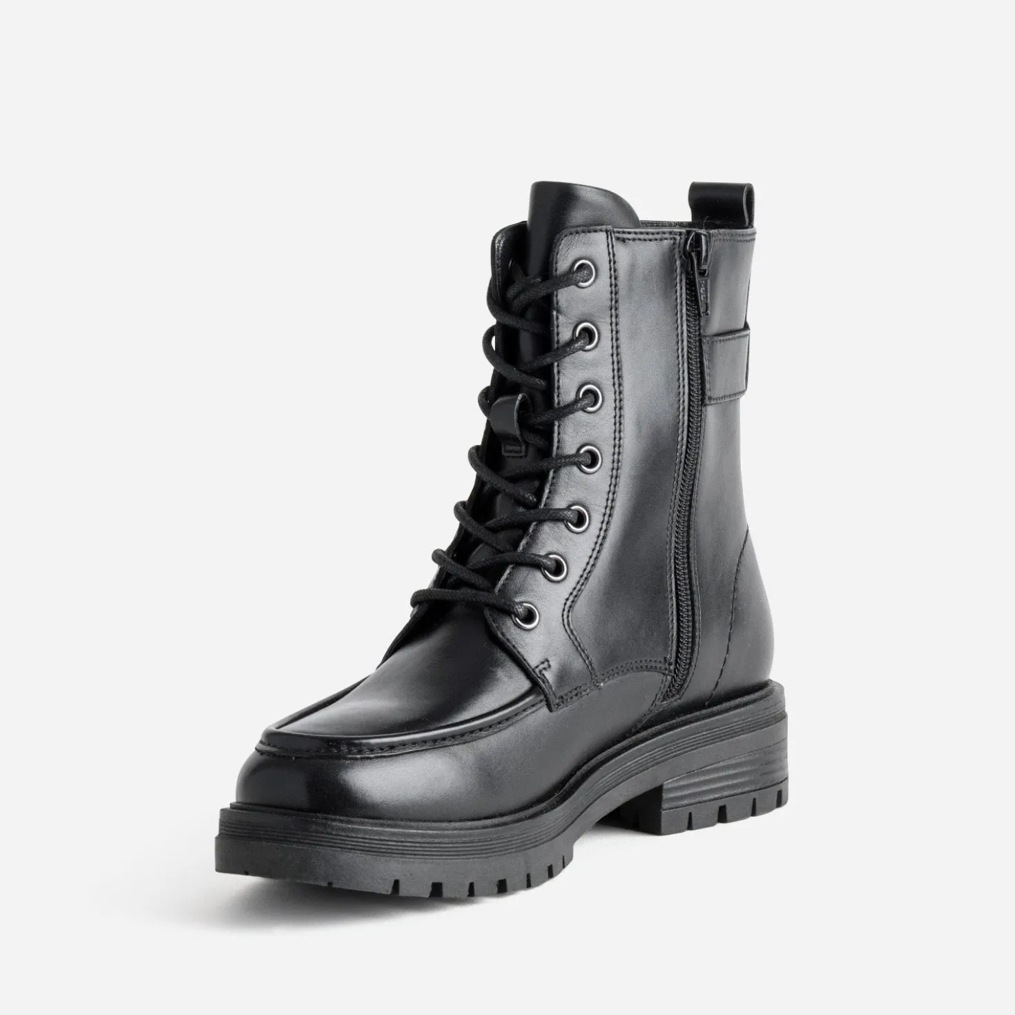 Bottine plateau TEXTO noire cuir