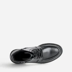 Bottine plateau TEXTO noire cuir