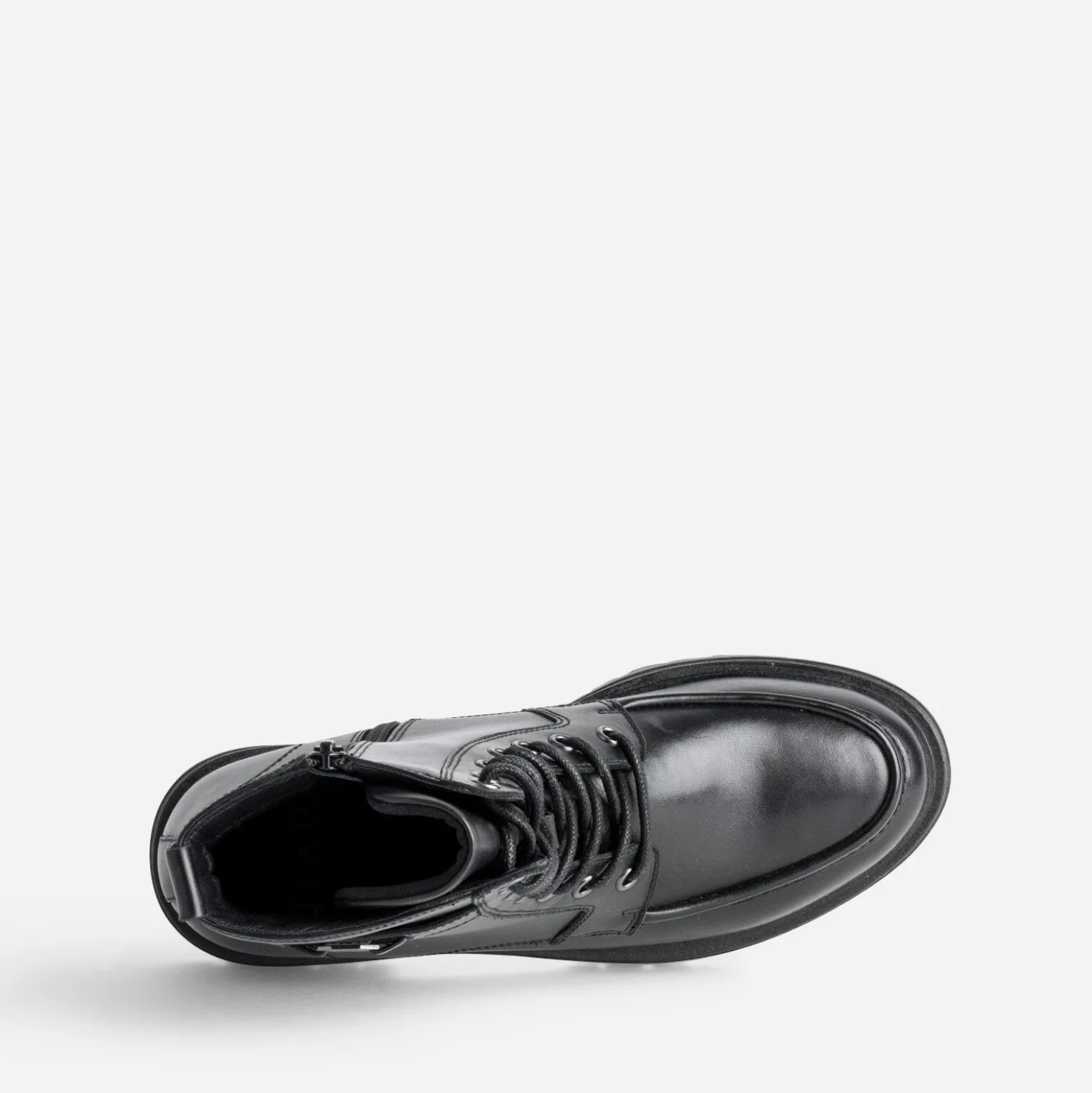 Bottine plateau TEXTO noire cuir