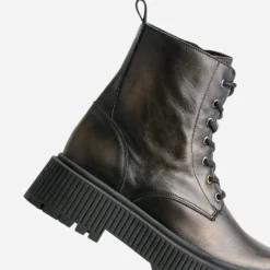 Bottine TEXTO bronze en cuir à semelle plateforme