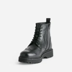 Bottine TEXTO noir cuir semelle épaisse