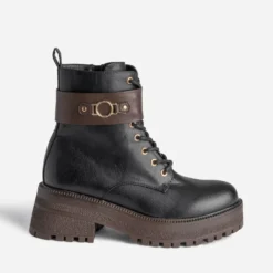 Bottine TEXTO noire et marron