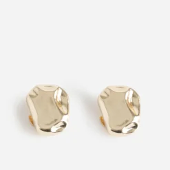 Boutons de manchettes en métal jaune sculpté
