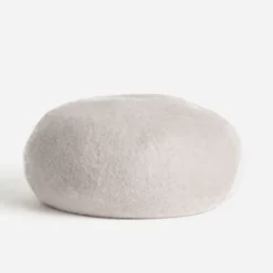 Béret beige laine feutrée