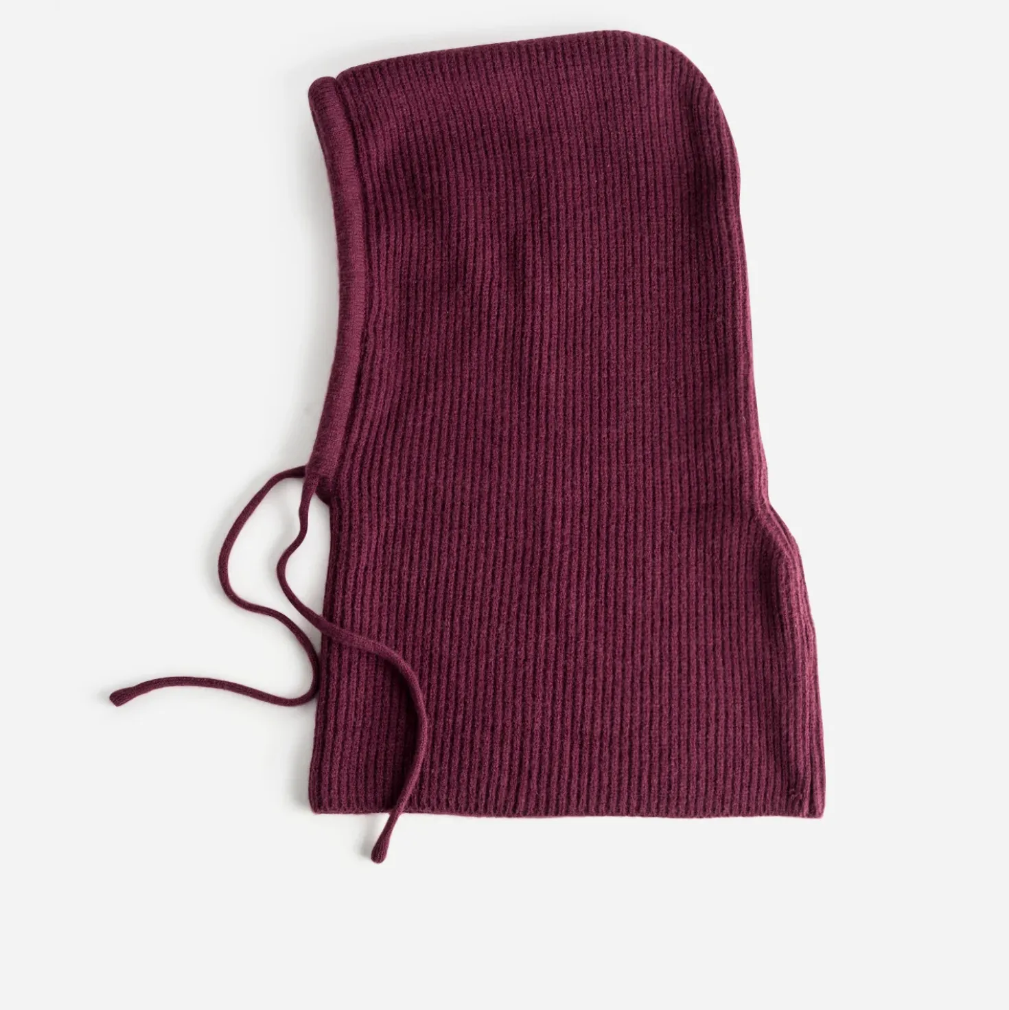 Cagoule bordeaux tricot côtelé