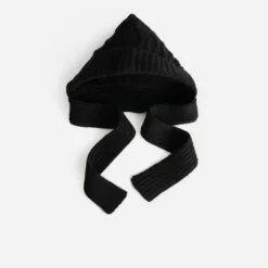 Cagoule noire tricot à nouer