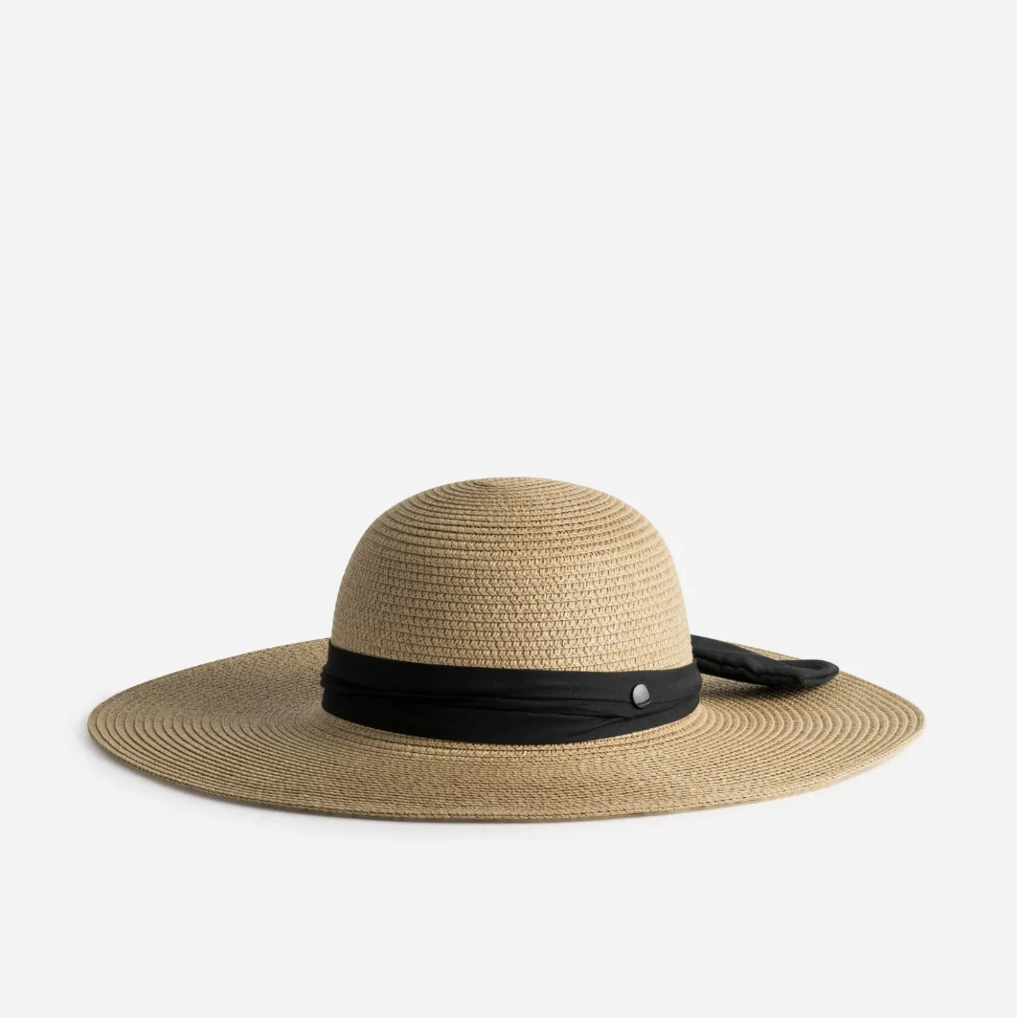 Capeline camel paille papier double foulard