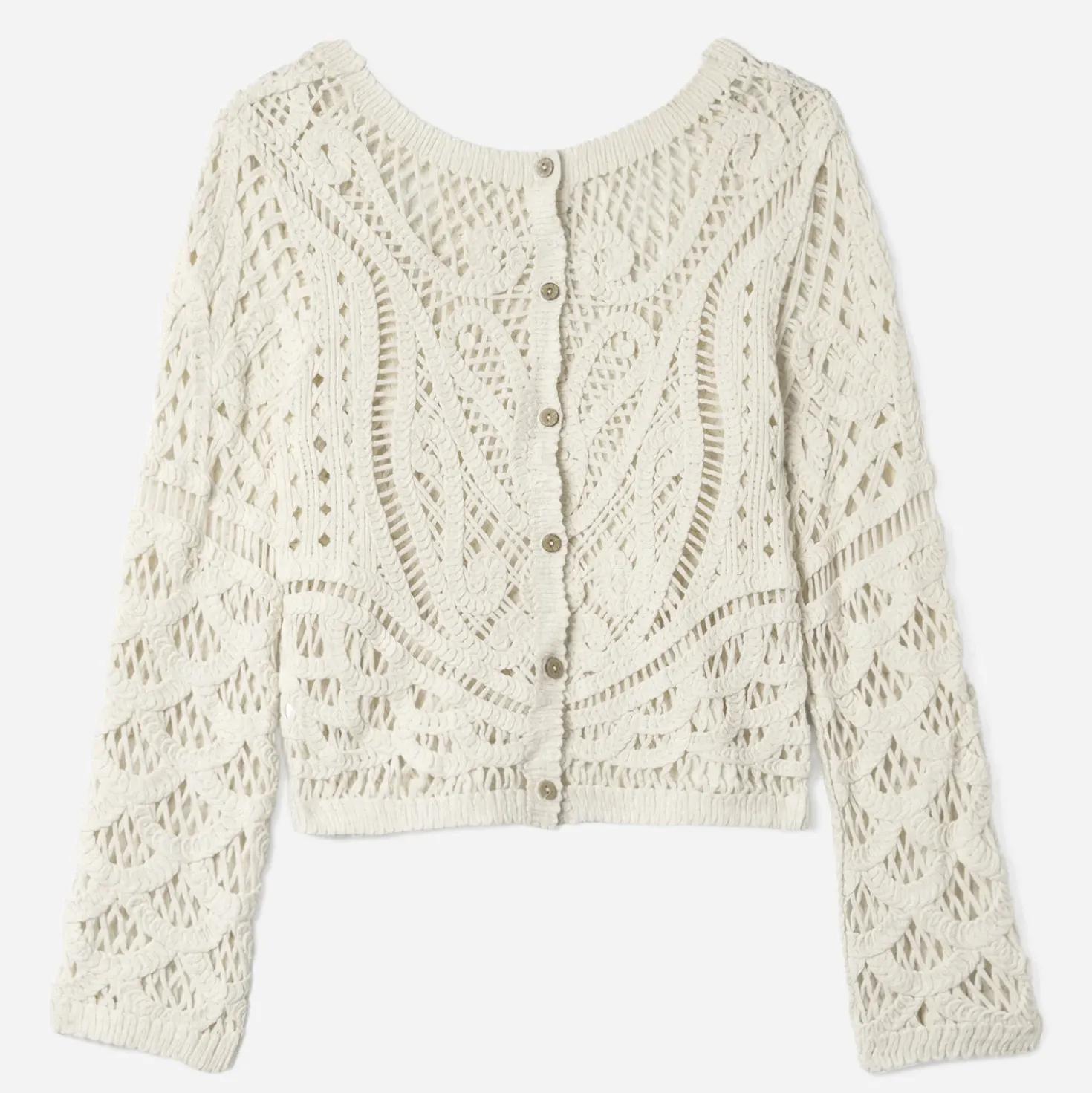Cardigan beige effet crochet
