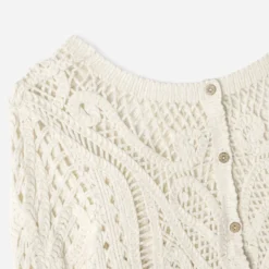 Cardigan beige effet crochet